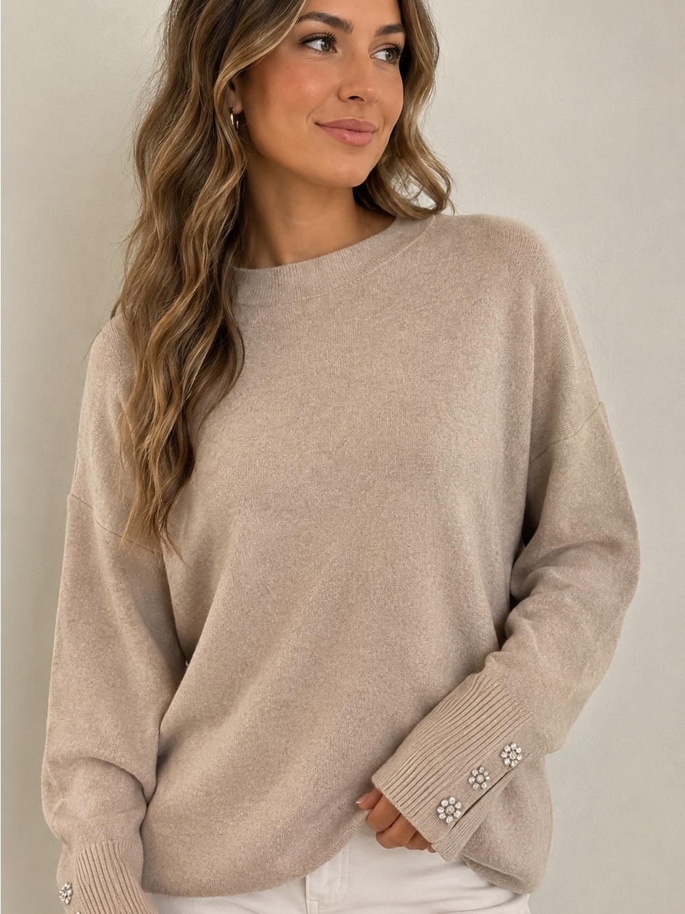 Tahari Sweater in Light Taupe
